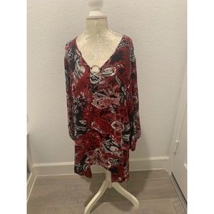 Astonish women's peasant style top 22/24 W Tony Red/Black White boho EST. 1946